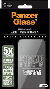 PanzerGlass Ceramic Apple iPhone 16 s inštalačným rámčekom