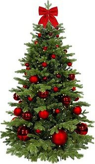 LAALU Ozdobený stromček ČERVENÉ VIANOCE II 210 cm, 73 ks ozdôb a dekorácií