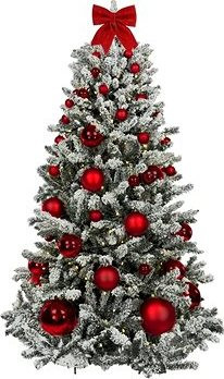 LAALU Ozdobený stromček ČERVENÉ VIANOCE 210 cm, 73 ks ozdôb a dekorácií