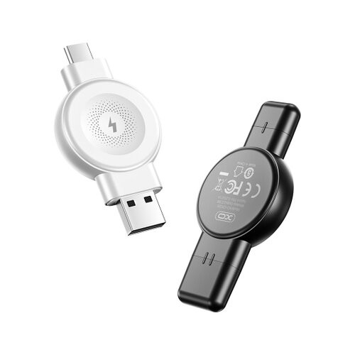 Nabíjačka Bezdrôtová XO CX026 pre Smart hodinky (pre Samsung aj pre Apple) USB-A + USB-C 2,5W Biela