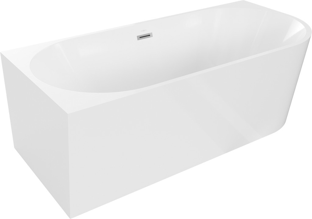 MEXEN/S - Mia vaňa voľne stojaca rohová ľavá 150 x 75 cm, biela, sifón a prepad chróm 52691507500L-01