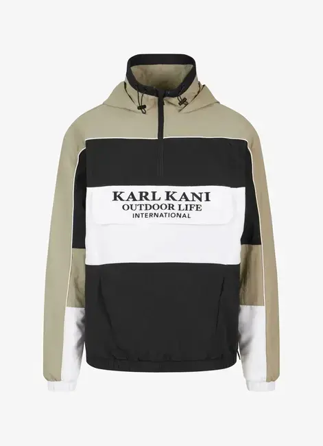 Karl Kani Woven Retro Windbreaker olive/black/white - S