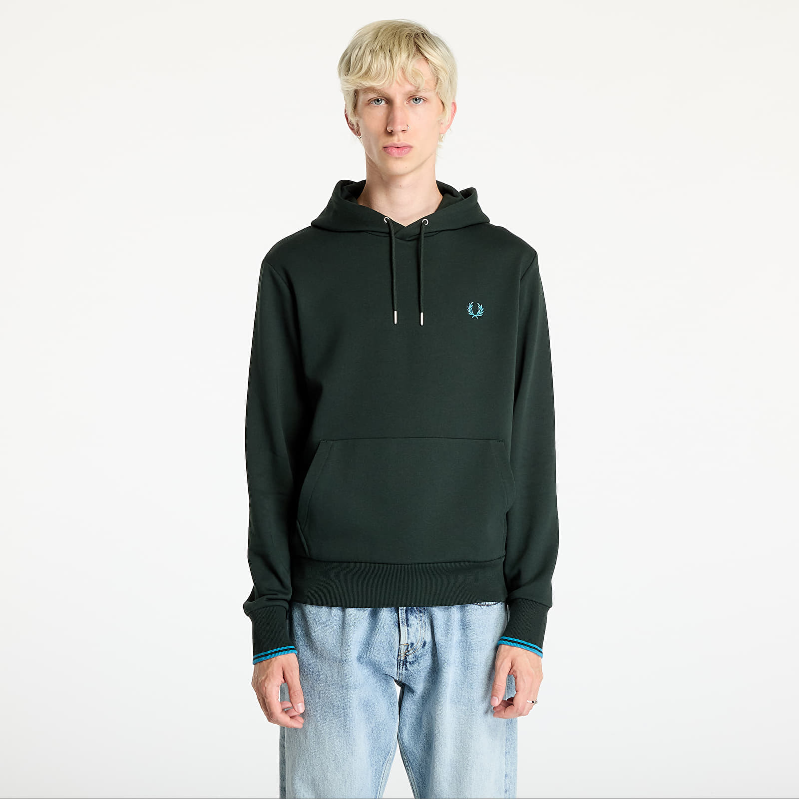 Mikina FRED PERRY Tipped Hooded Sweatshirt Night Green/ Ocean M