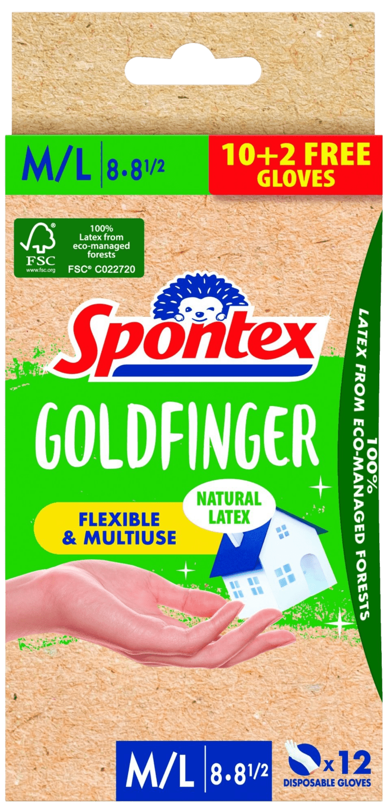 SPONTEX Godfinger, Jednorazové rukavice (M/L) 12 ks