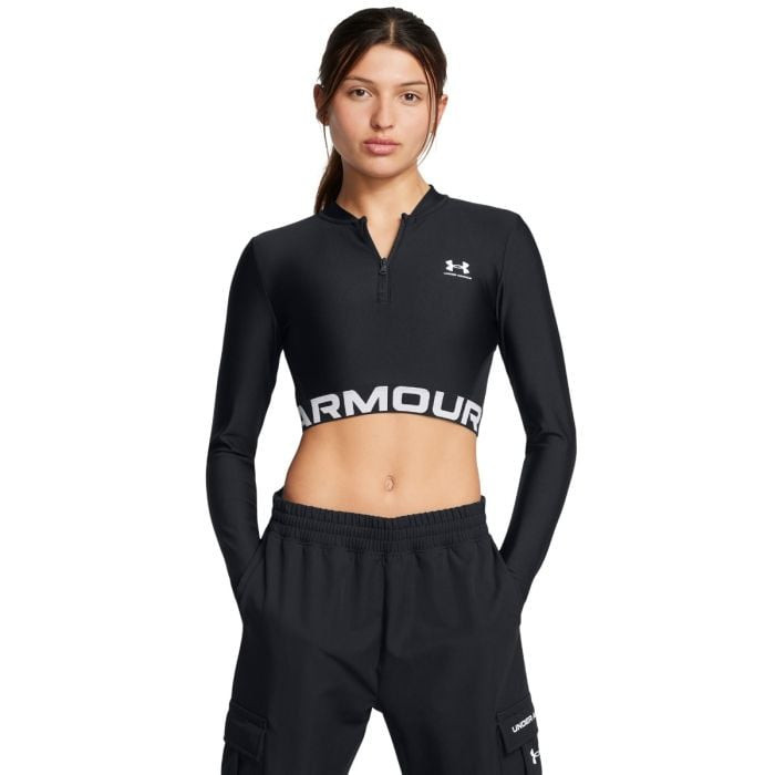 Under Armour Dámsky top HeatGear Rib 1/4 Zip LS Black  XLXL