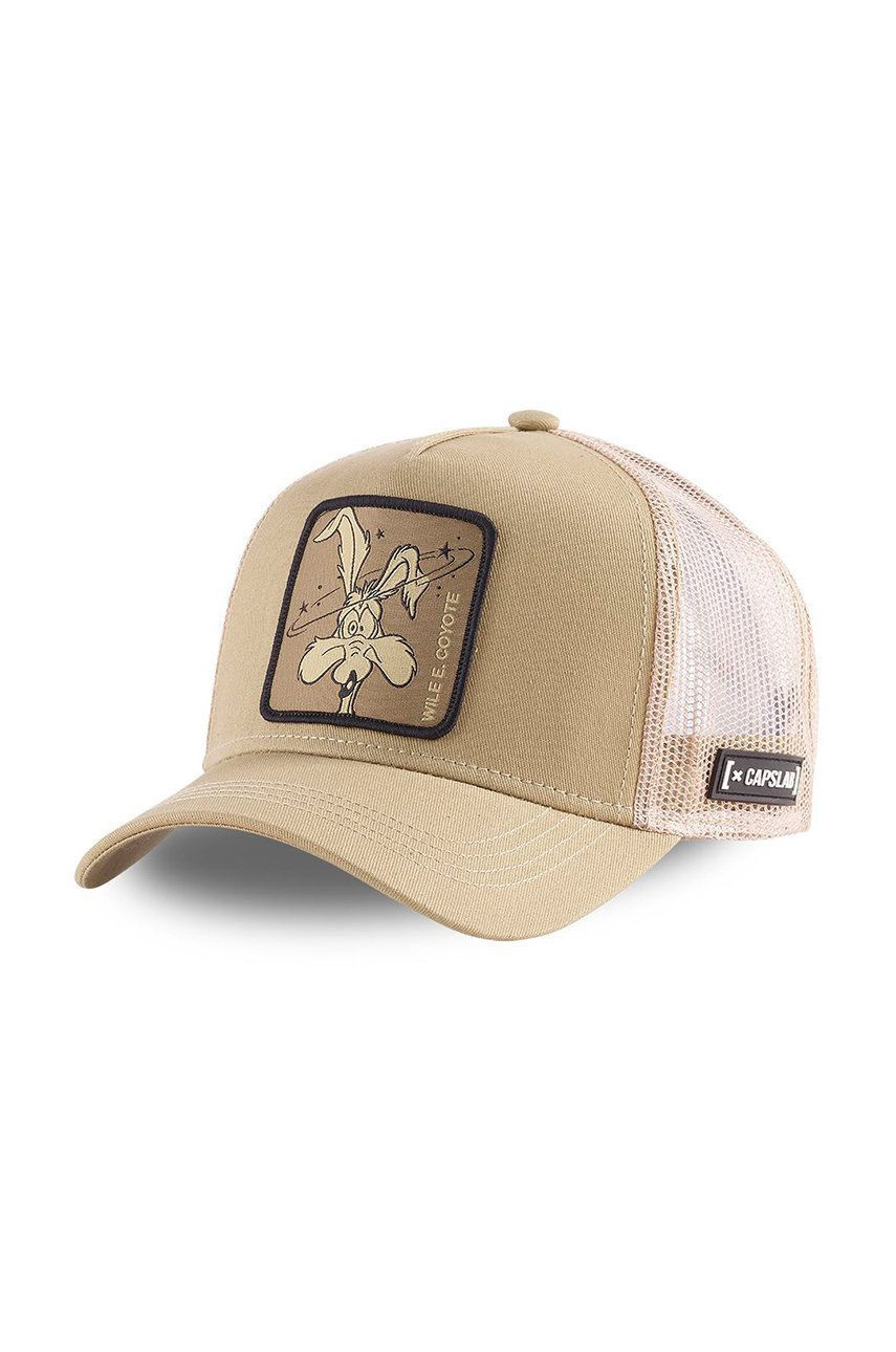 Čiapka Capslab x Looney Tunes béžová farba, s nášivkou, CL/LOO8/1/CT/BUG2