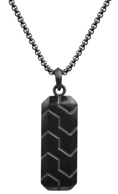 Troli Čierny náhrdelník s podlhovastým príveskom VNP0106B