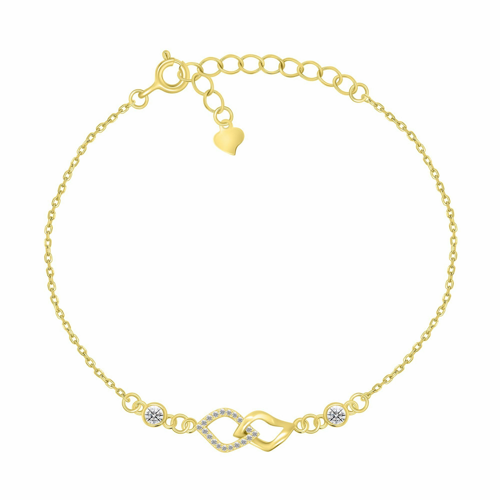 Brilio Silver Elegantný pozlátený náramok so zirkónmi BRC157Y