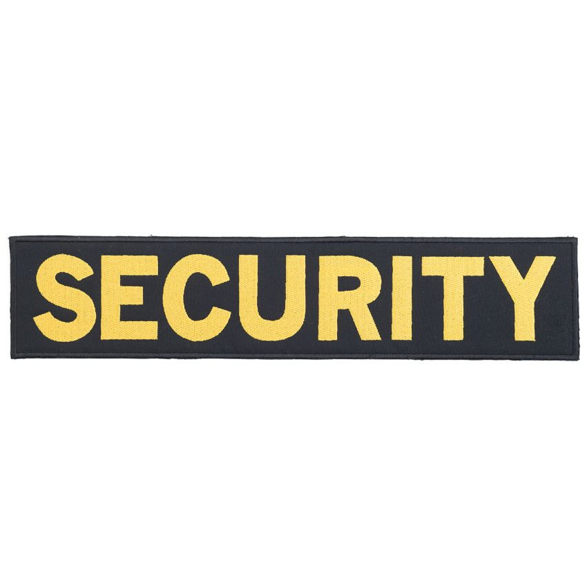 Nášivka SECURITY 12,5x4,5 cm na suchý zips - čierna-žltá