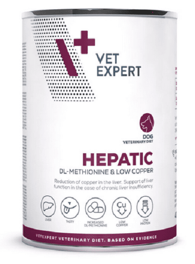 VetExpert VD dog 4T Hepatic konzerva pre psy na podporu činnosti pečene 400g