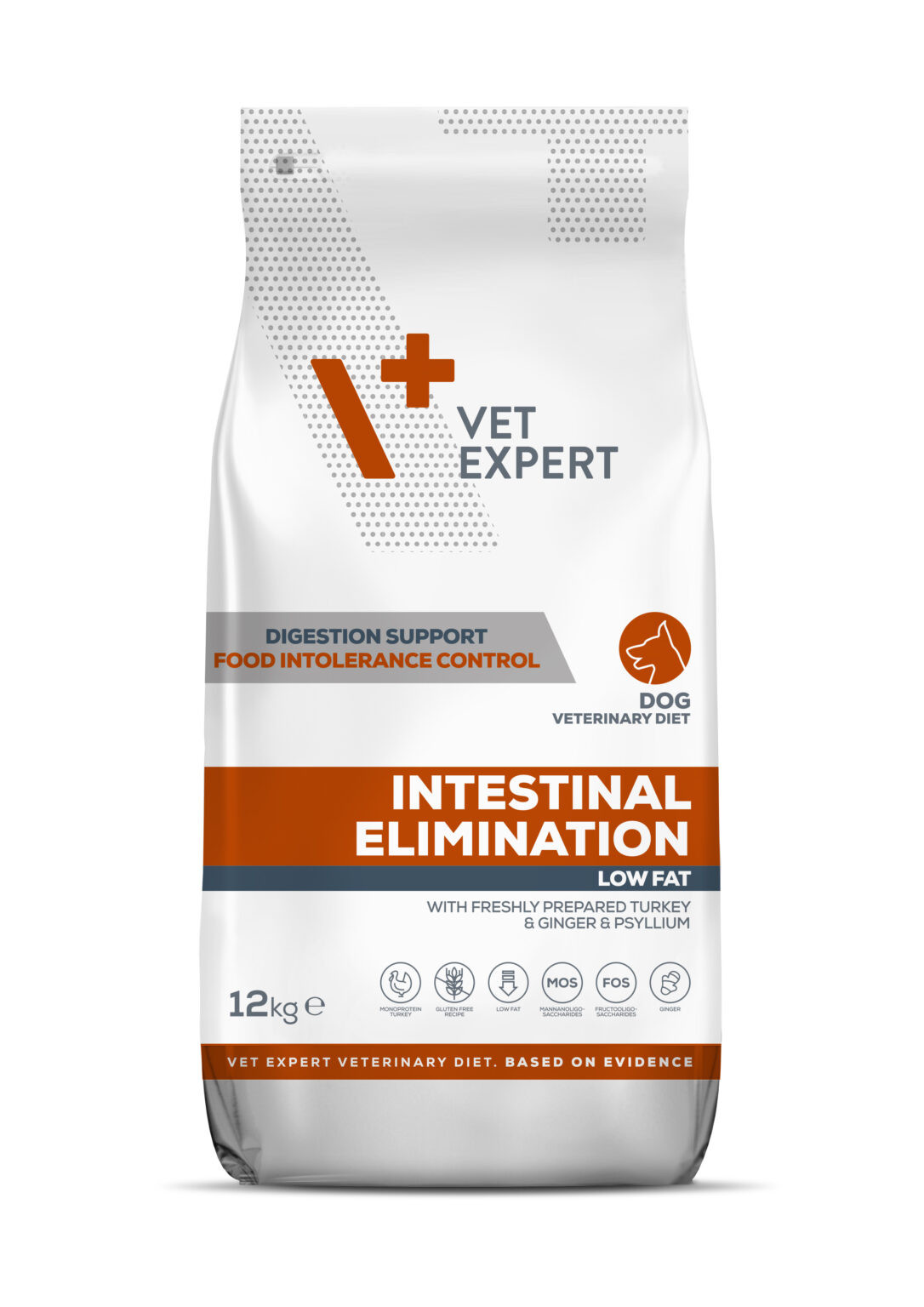 VetExpert VD dog 4T Intestinal Elimination suché krmivo pre psy s tráviacimi ťažkosťami 12kg