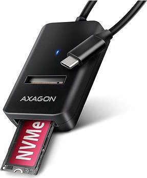 AXAGON ADM2-CM, adapter for M.2 NVMe & SATA SSD, USB-C 10 Gbps, cable 10 cm