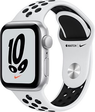 Apple Watch Nike SE 40 mm Strieborný hliník s platinovým/čiernym športovým remienkom Nike