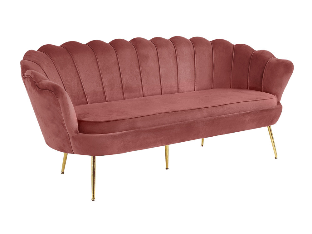 KONDELA Noblin trojsedačka ružová (Velvet) / zlatá