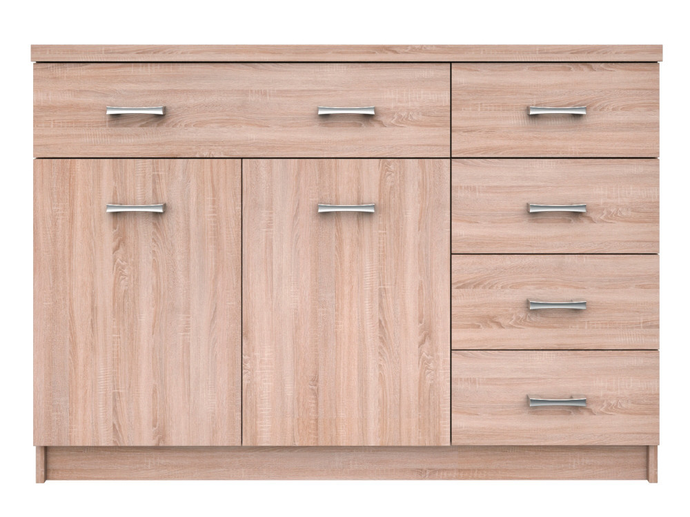 KONDELA Topty Typ 22 2D5S dvojdverová komoda so zásuvkami dub sonoma