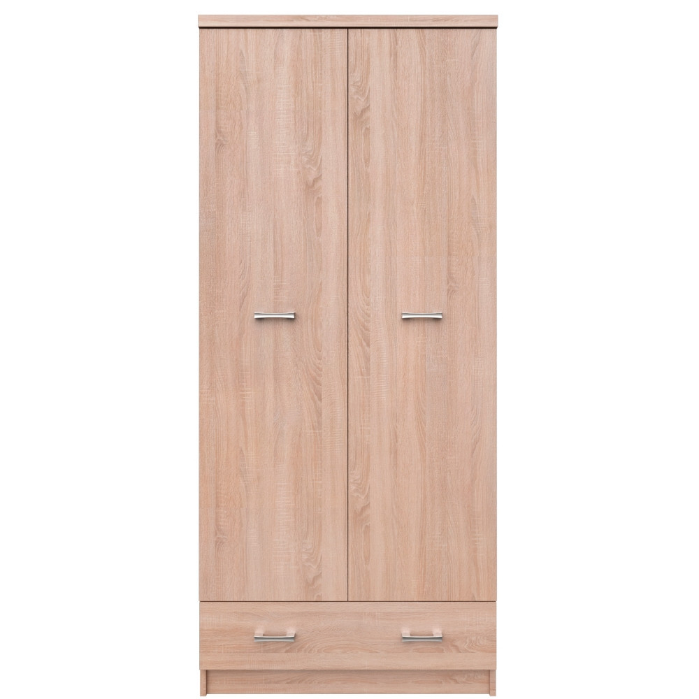 KONDELA Topty Typ 30 2D1S dvojdverová šatníková skriňa dub sonoma