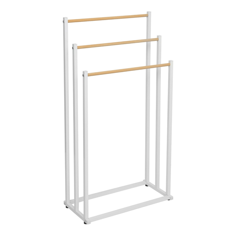 KONDELA Poldo kovový stojan na uteráky biela