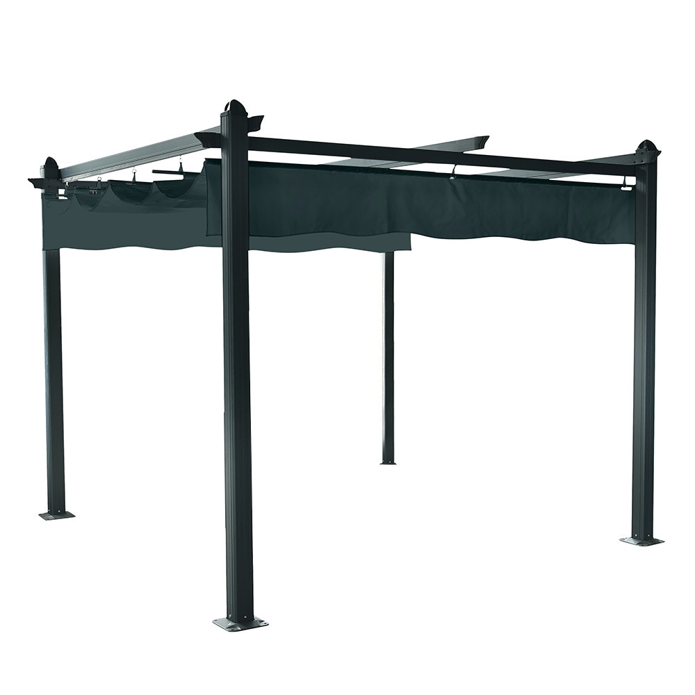 KONDELA Pepy Lux hliníková pergola 300x300 cm sivá / grafit