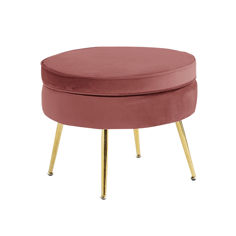 KONDELA Noblin Typ 1 taburetka ružová (Velvet) / zlatá