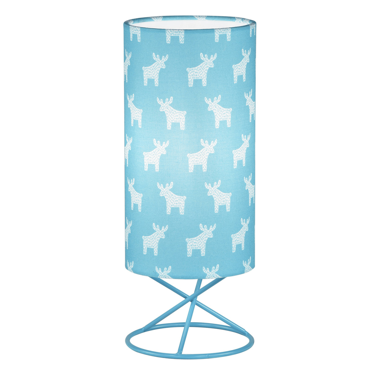 KONDELA Avam stolná lampa modrá / vzor