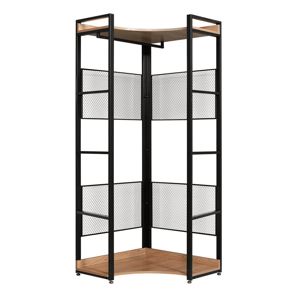 KONDELA Kilos Typ 4 rohový šatníkový organizér čierna / akácia