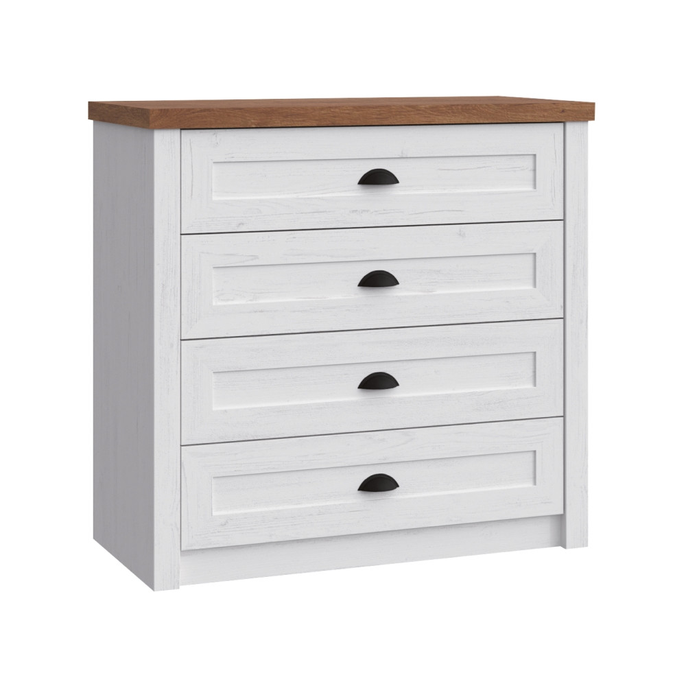 KONDELA Provance K4 zásuvková komoda sosna andersen / dub lefkas