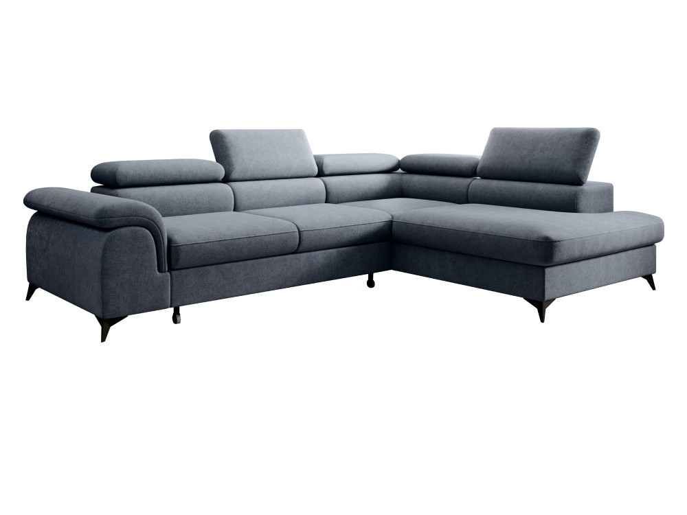 KONDELA Pony Roh P rohová sedačka s rozkladom a úložným priestorom sivá