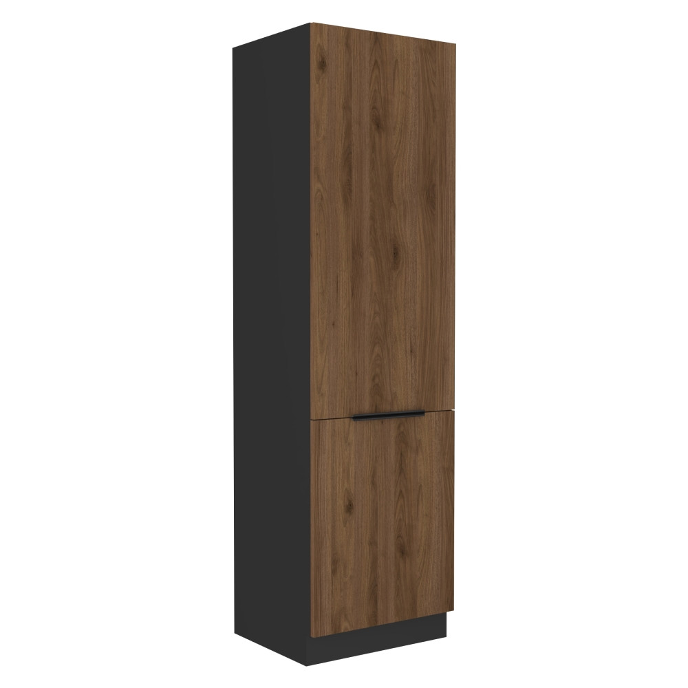 KONDELA Menzo 60 DK-210 2F potravinová skriňa čierna / orech