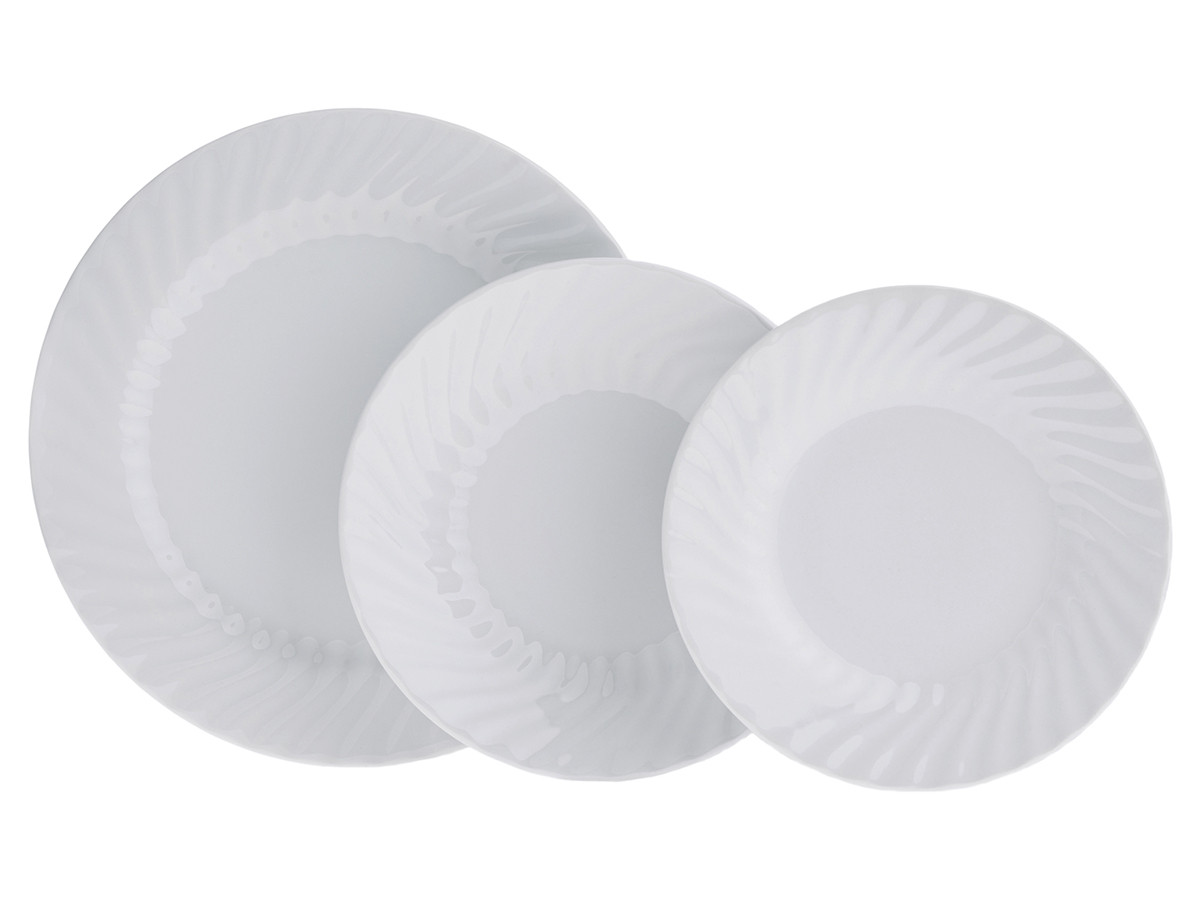 KONDELA Kominor Typ 3 porcelánová jedálenská súprava (18 ks) biela
