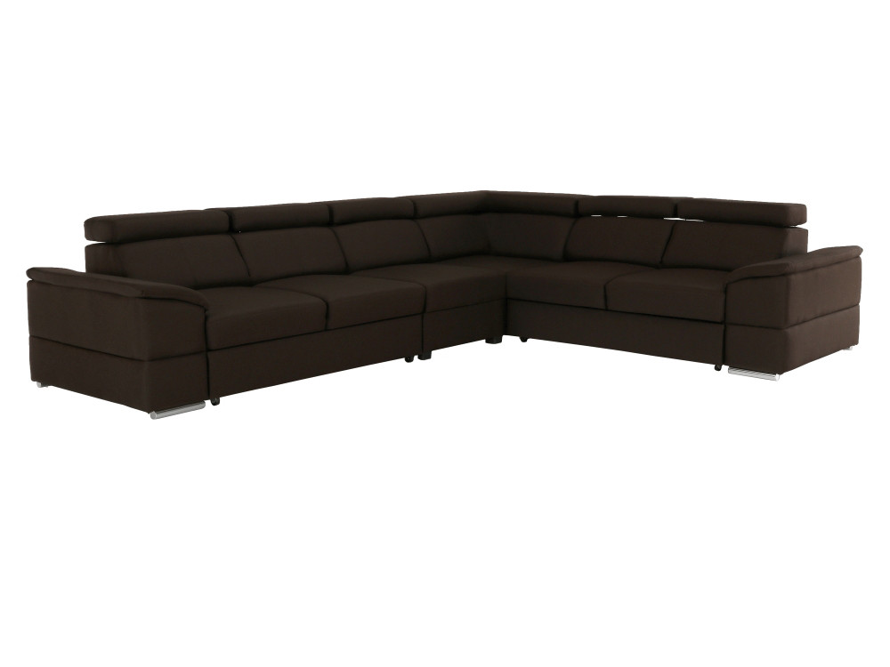 KONDELA Segoria Lux L/P rohová sedačka s rozkladom čokoládová