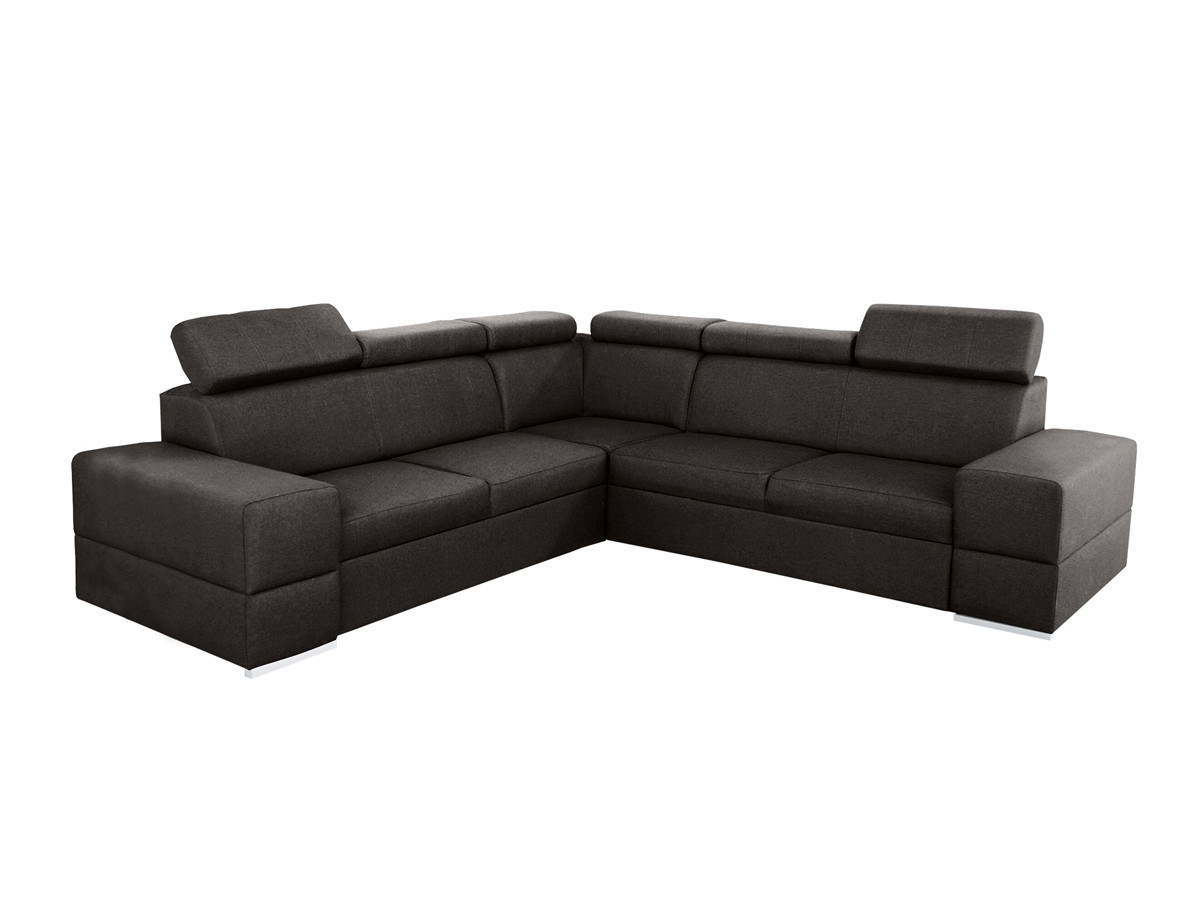 KONDELA Monako Roh L rohová sedačka s rozkladom a úložným priestorom hnedá