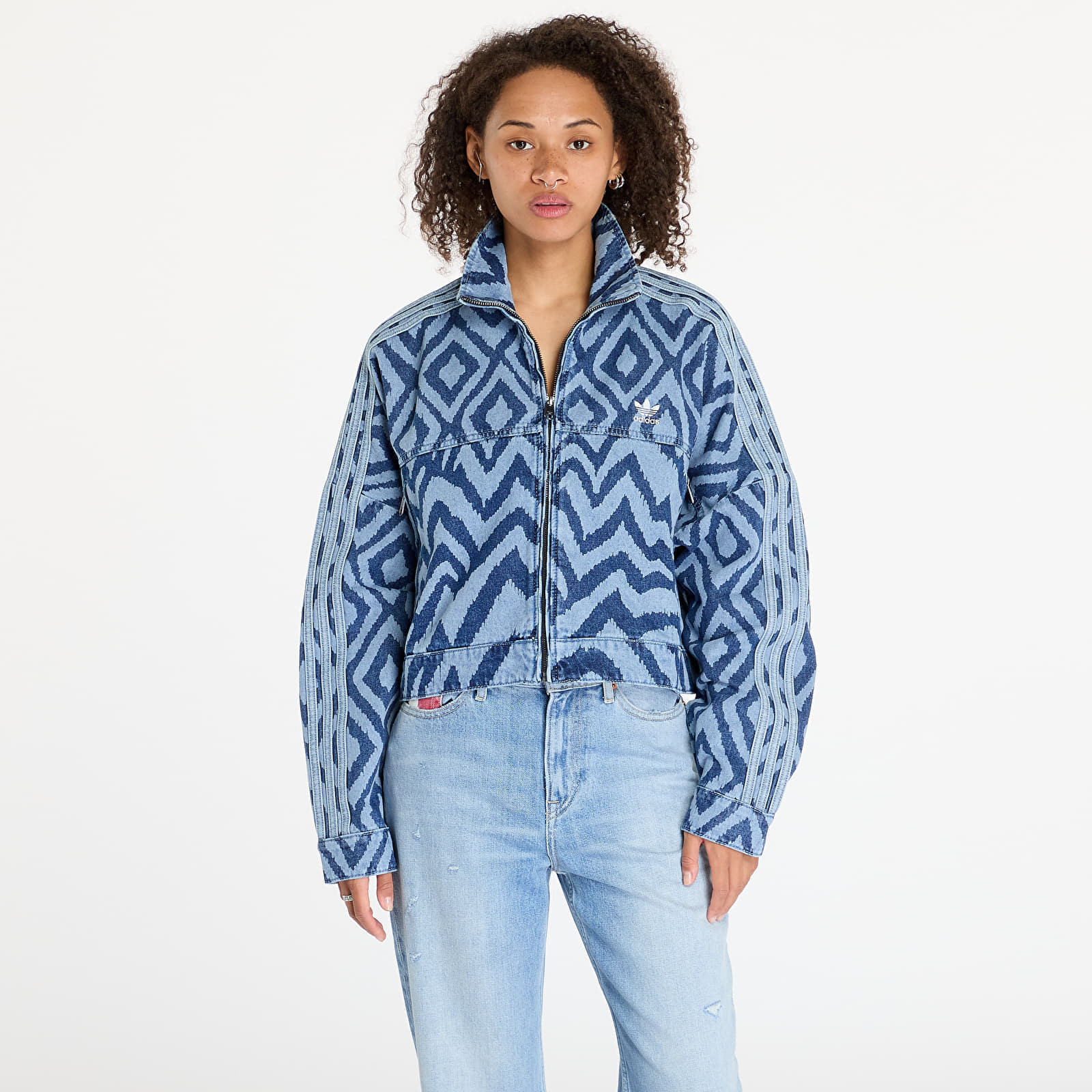 Bunda adidas x Farm Rio Denim Jacket Medium Blue Denim XL