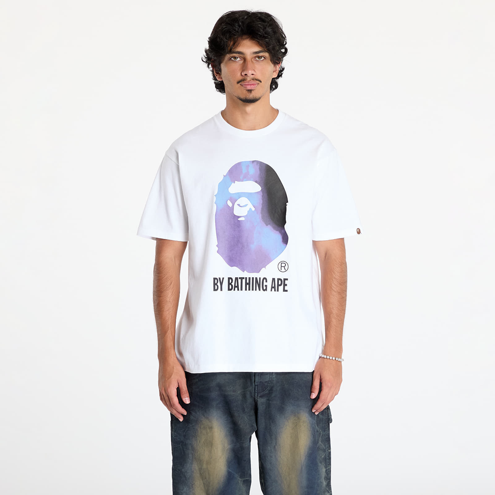 Tričko A BATHING APE Tie Dye By Bathing Ape Tee White/ Black L