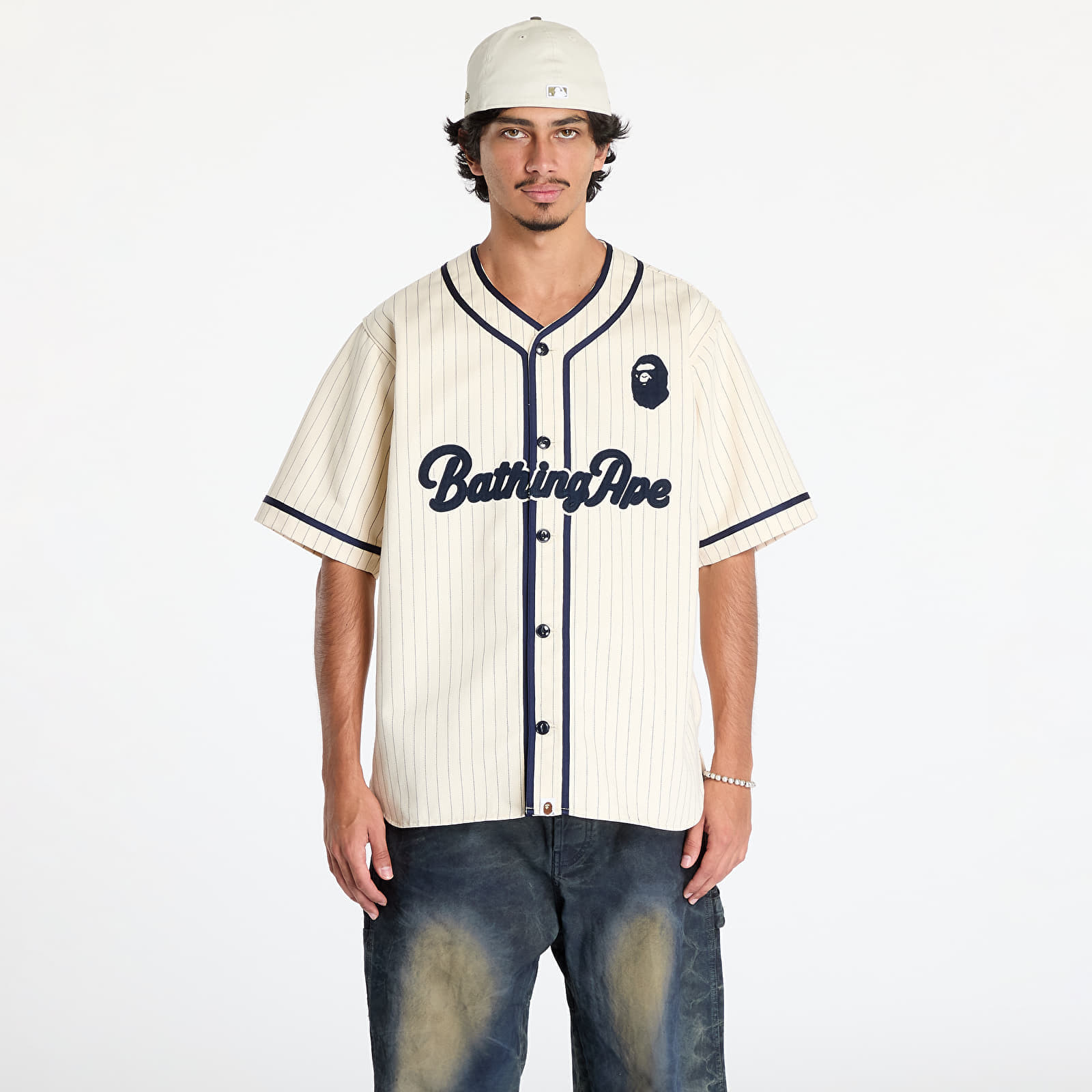 Košeľa A BATHING APE A Bathing Ape Baseball Shirt Ivory XL