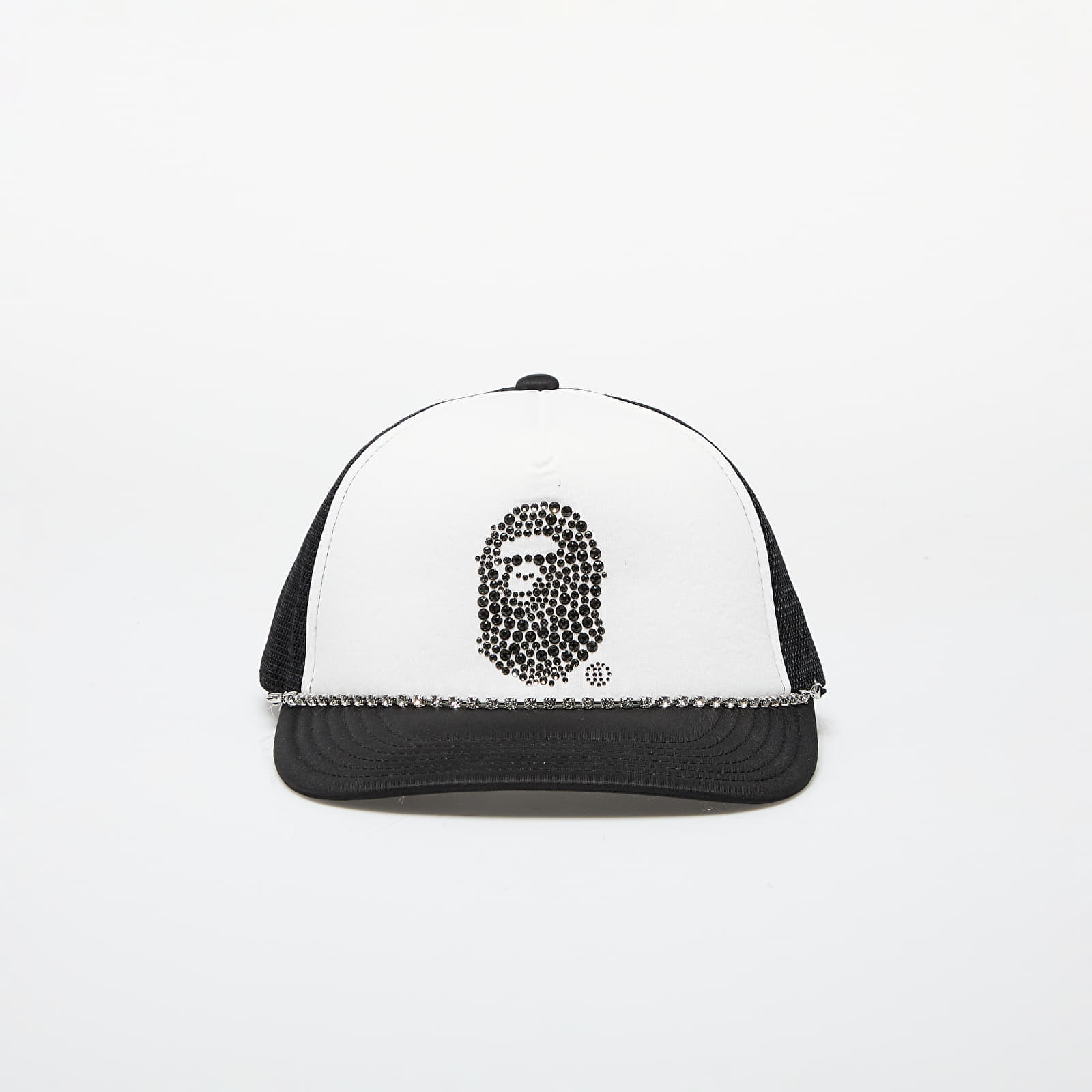 Šiltovka A BATHING APE x SWAROVSKI Rhinestone Ape Head Mesh Cap M Black Universal