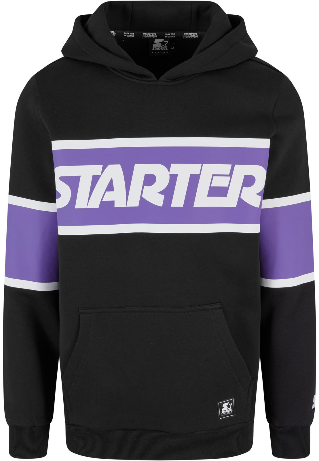 Men's sweatshirt Starter Across Stripe Hoodie black/purple