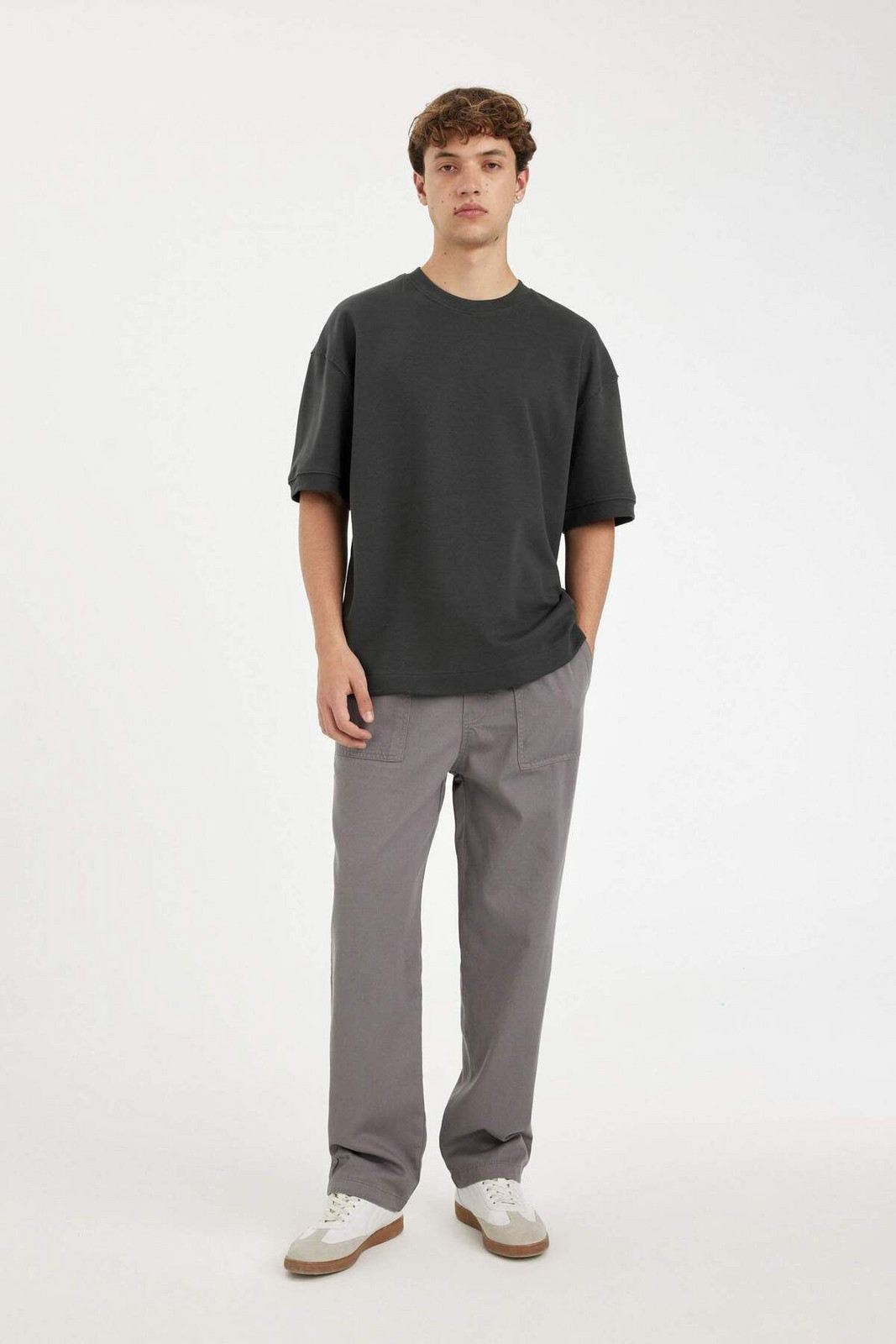 DEFACTO Wide Straight Gabardine Trousers