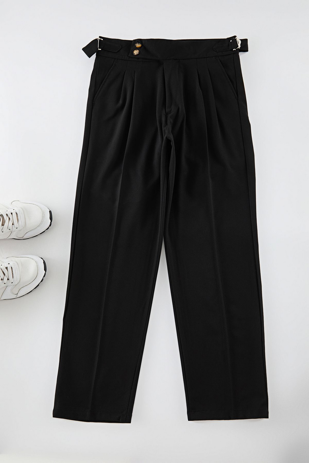 Trendyol Black Double Button Closure Italian Woven Fabric Trousers