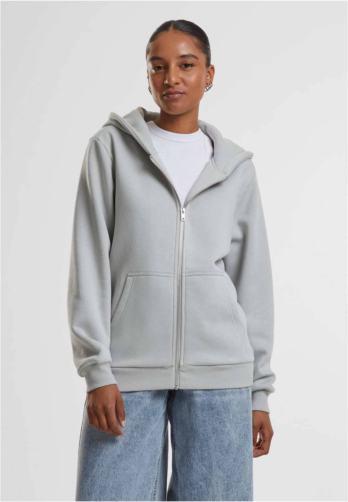 Women's zip-up hoodie Fluffy Hoody gray