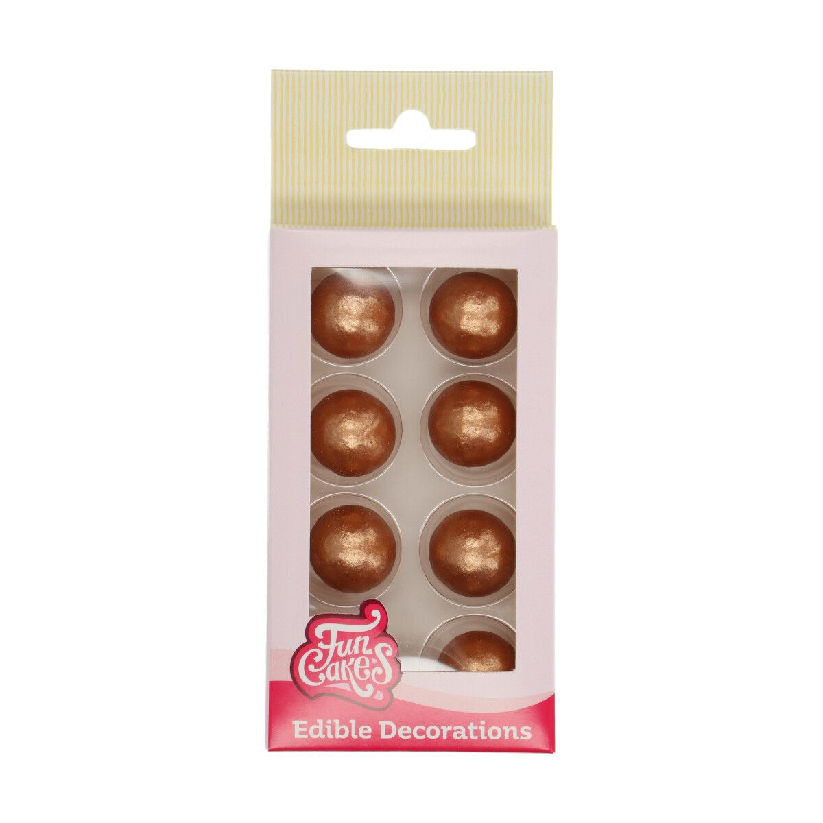 Funcakes Čokoládové guličky Pearl Gold - Metalické bronzové 8 ks