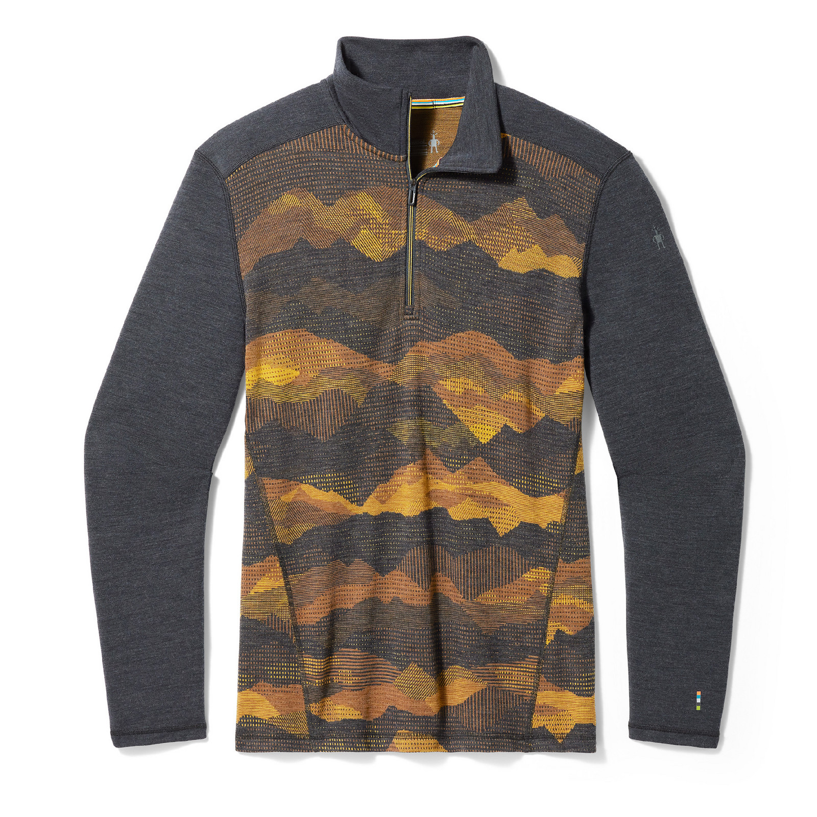 Smartwool CLASSIC THERMAL MERINO BL 1/4 ZIP B charcoal mtn scape Veľkosť: L
