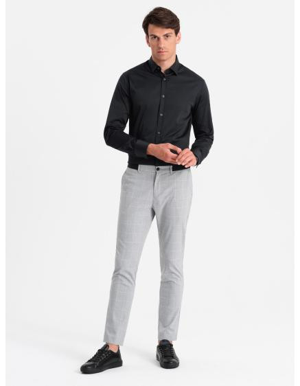 Pánska saténová košeľa SLIM FIT čierna