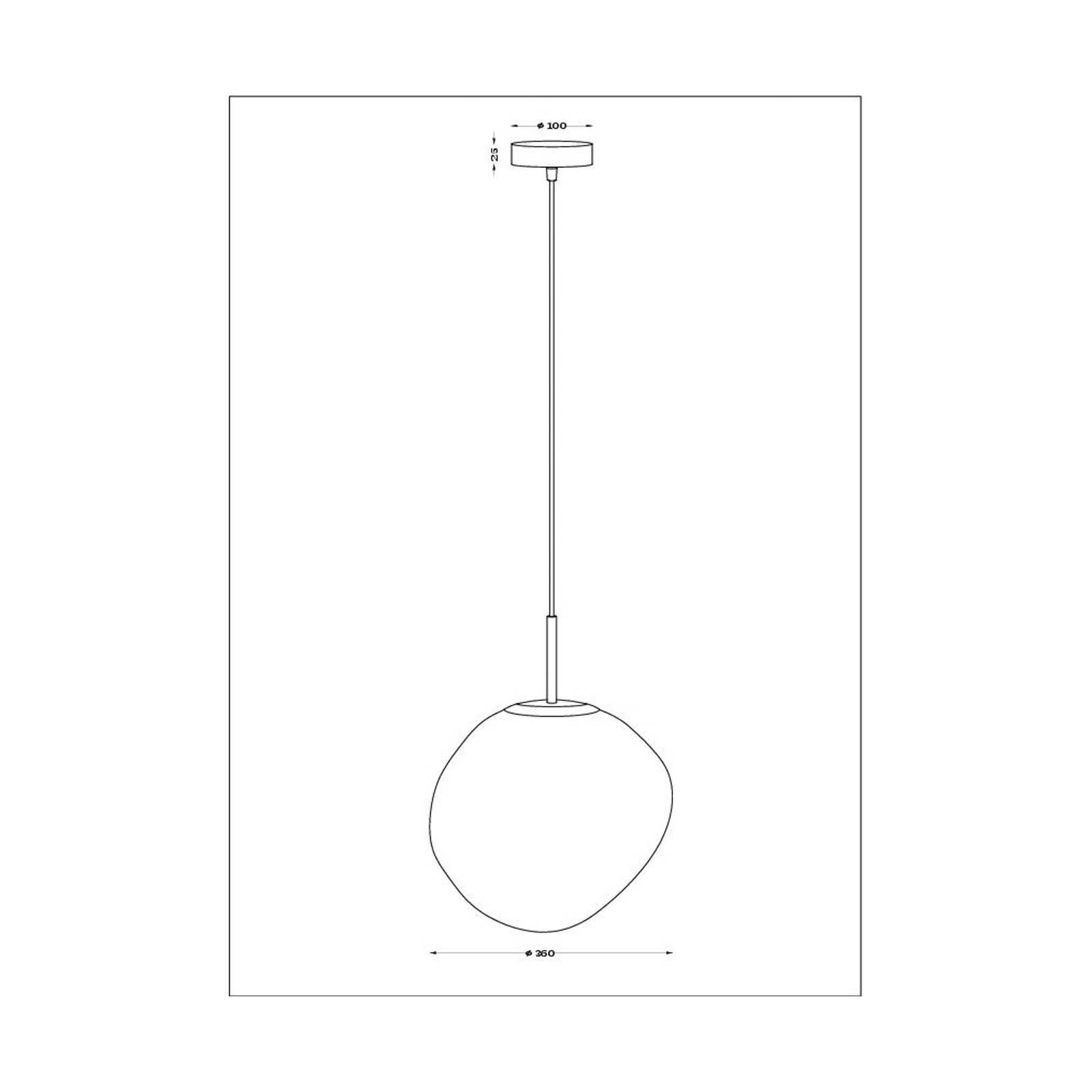 Závesné svetlo Canopus, fialová farba, Ø 36 cm, sklo, E27