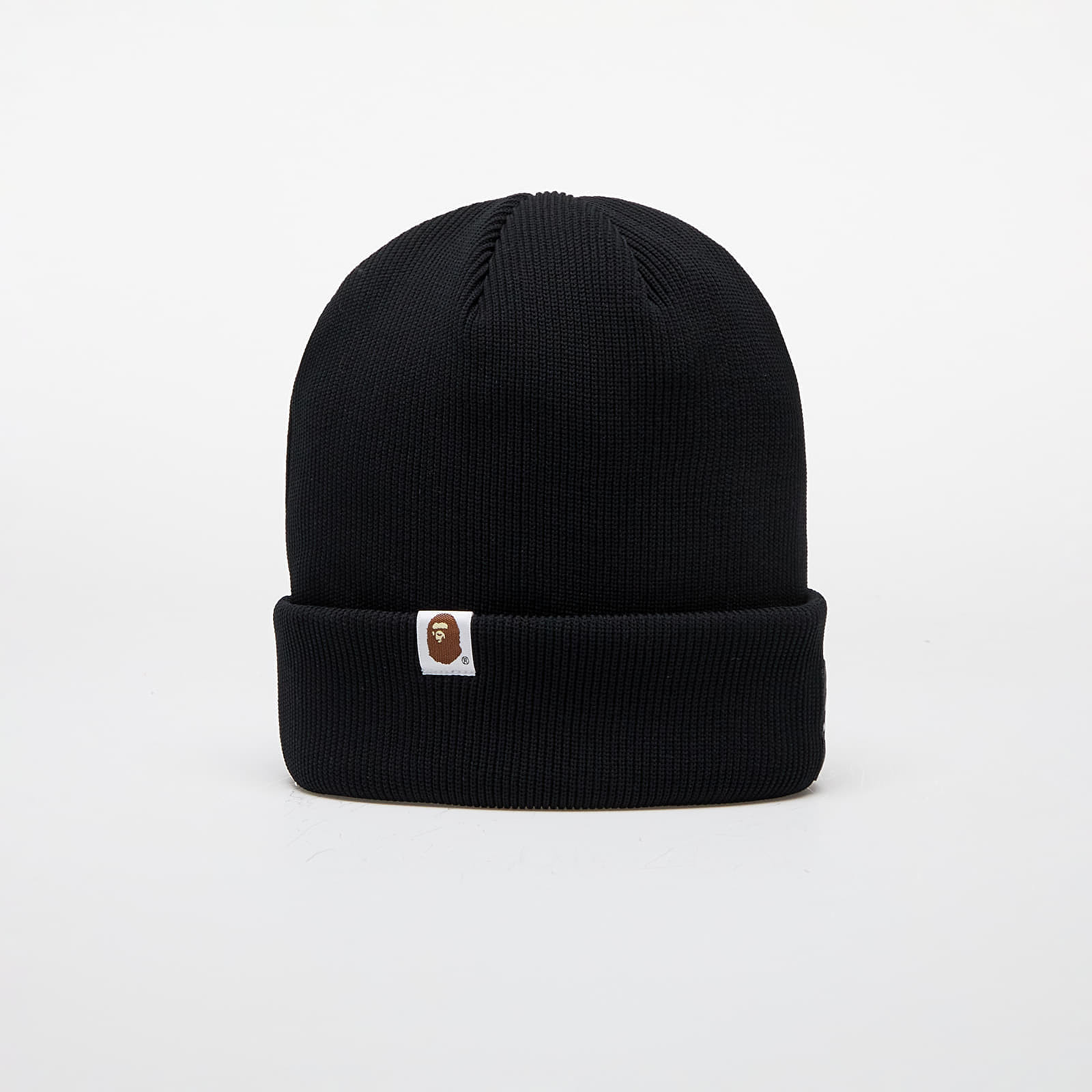 A BATHING APE Logo Knit Cap M Black Universal