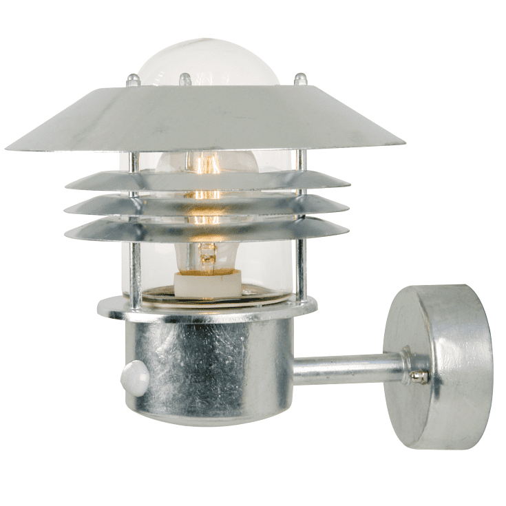 Nordlux Pozinkované fasádne svietidlo Vejers Sensor pre žiarovku E27 25101031