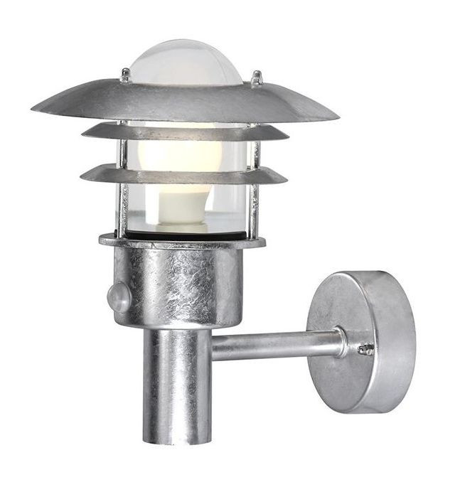 Nordlux Pozinkované fasádne svietidlo Lønstrup 22 Sensor pre žiarovku E27 71432031