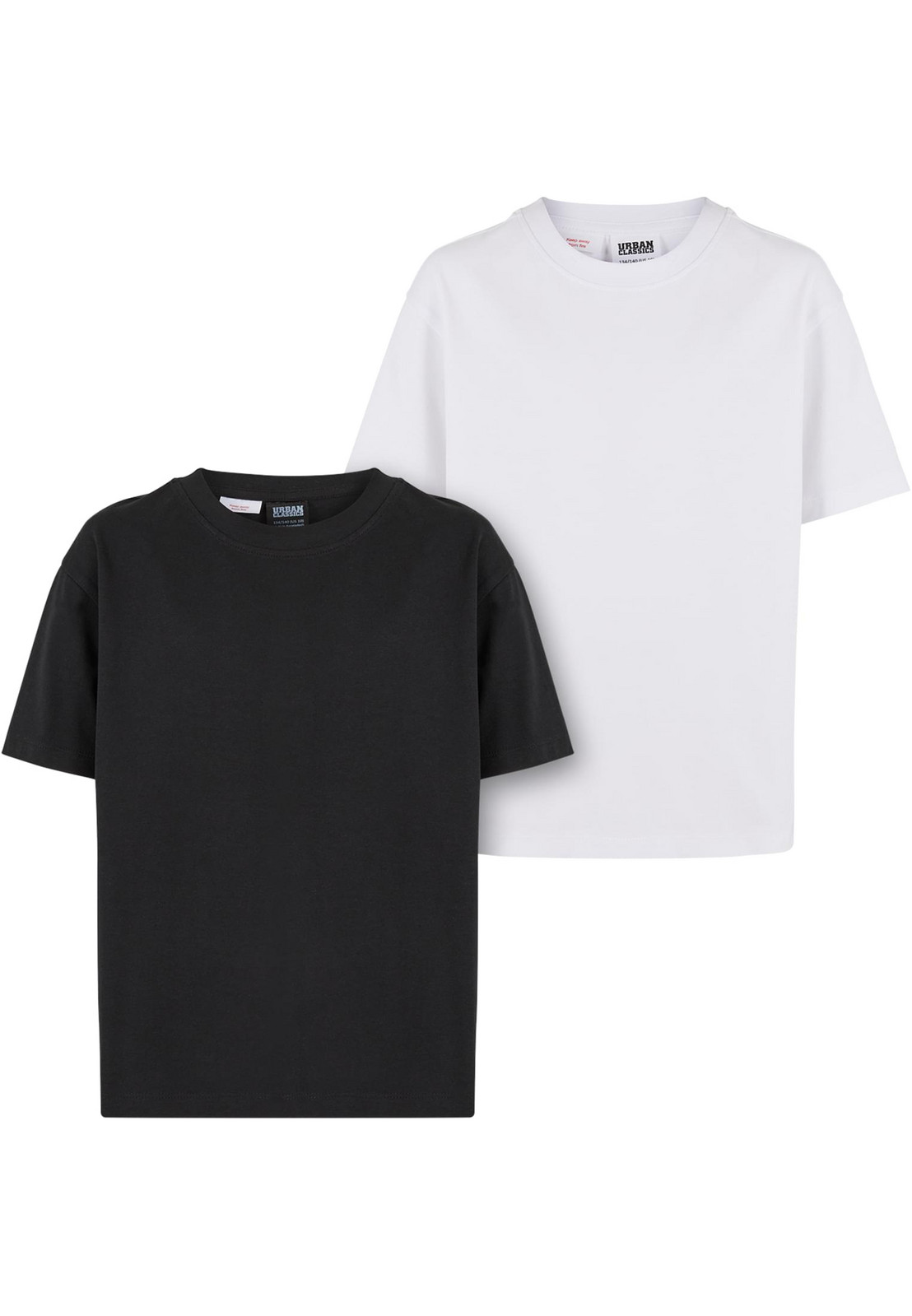 Girl's boyfriend T-shirt, 2 pieces black/white