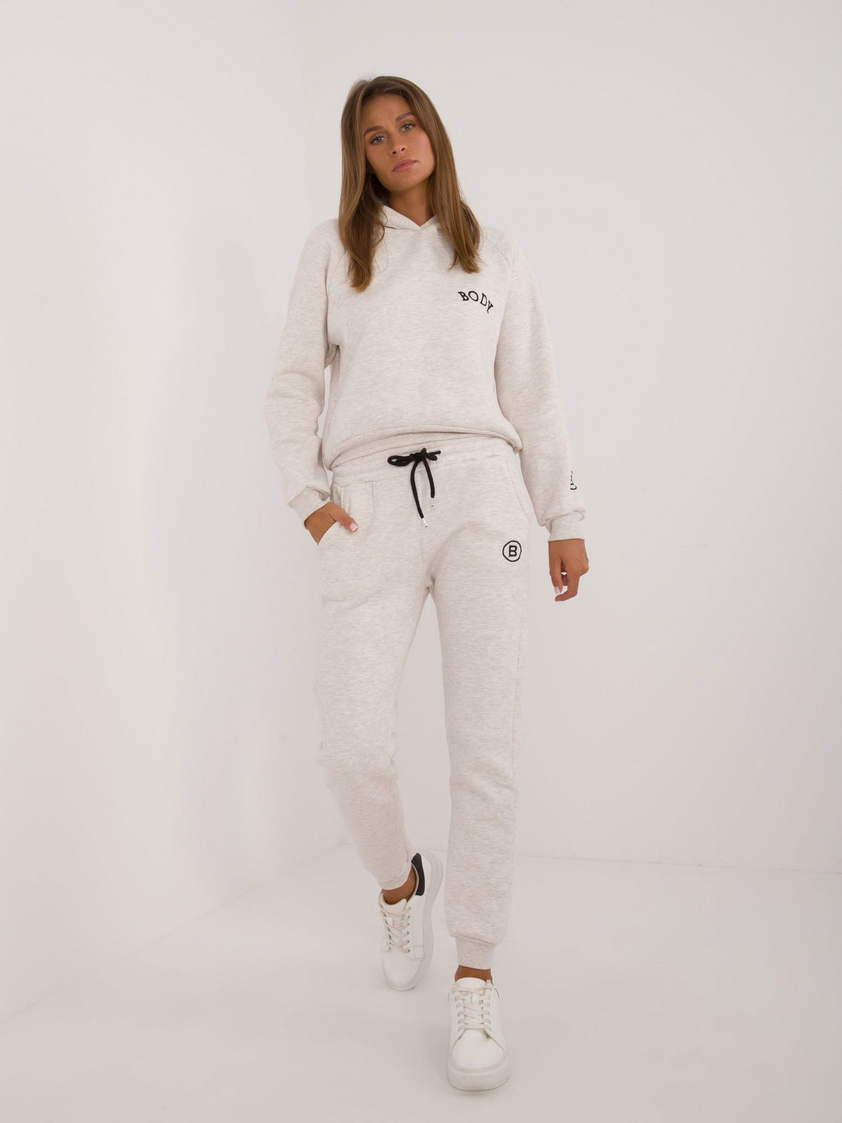 Light beige melange tracksuit