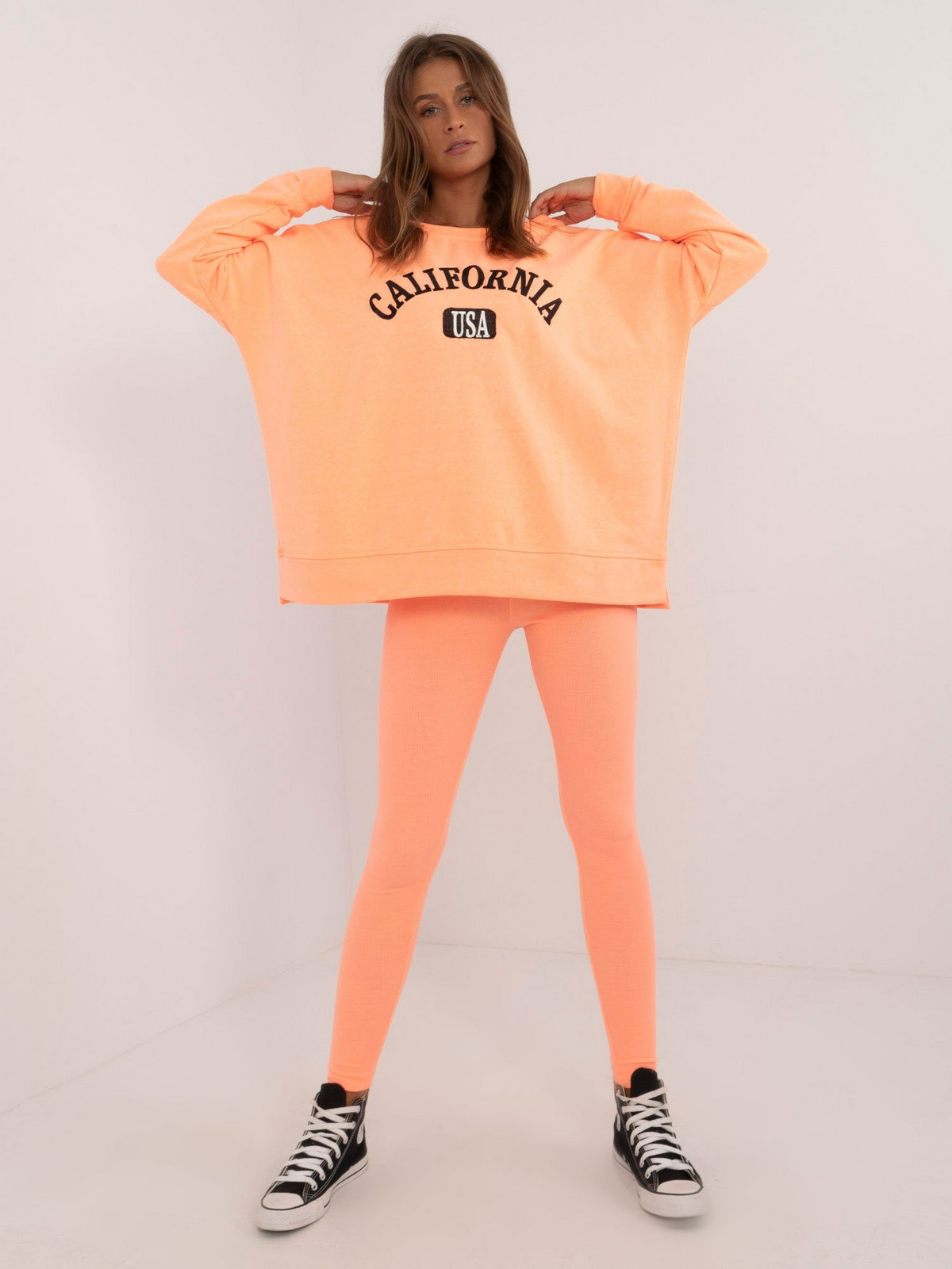 Orange tracksuit with leggings