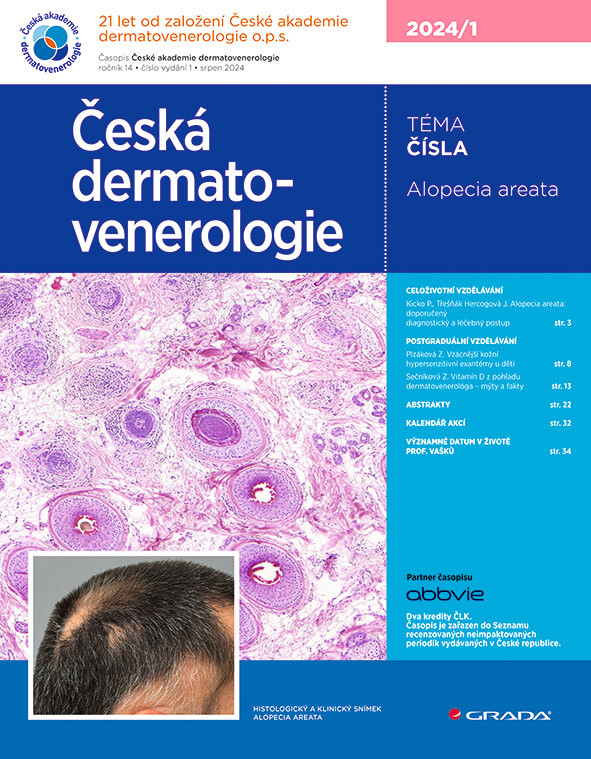 Česká dermatovenerologie 2024/1, Hercogová Třešňák Jana